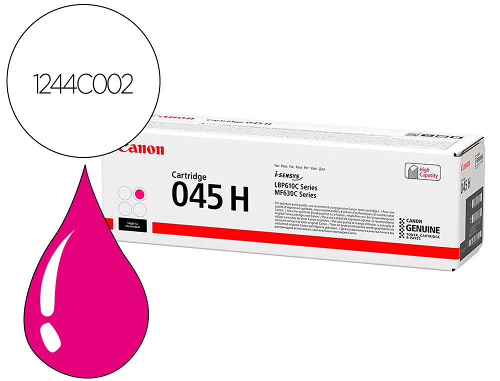 TONER CANON 045 H I-SENSYS LBP611 / LBP613 MAGENTA 2200 PAGINAS