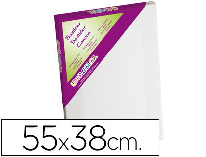 [A30208-10 P] BASTIDOR LIDERCOLOR 10 P LIENZO ALGODON 100% MARCO PAWLONIA 1,8X3,8 CM BORDES MADERA 55X38 CM