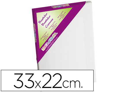 [A30208-4P] BASTIDOR LIDERCOLOR 4P LIENZO GRAPADO LATERAL ALGODON 100% MARCO PAWLONIA 1,8X3,8 CM BORDES MADERA 33X22 CM