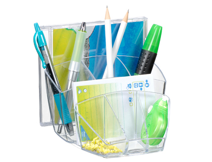 [1005800111] ORGANIZADOR SOBREMESA CEP CON 8 COMPARTIMENTOS PLASTICO TRANSPARENTE