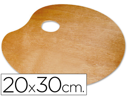 [A15442] PALETA MADERA LIDERCOLOR OVALADA TAMAÑO 20X30 CM GROSOR 0,3 CM